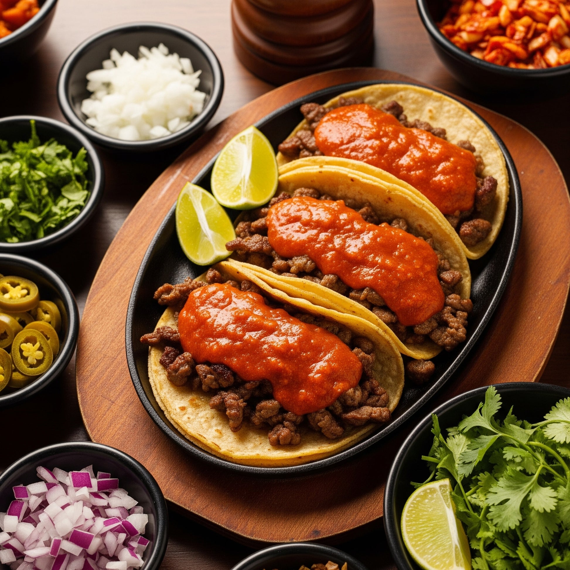 Hovězí tacos s chilli omáčkou