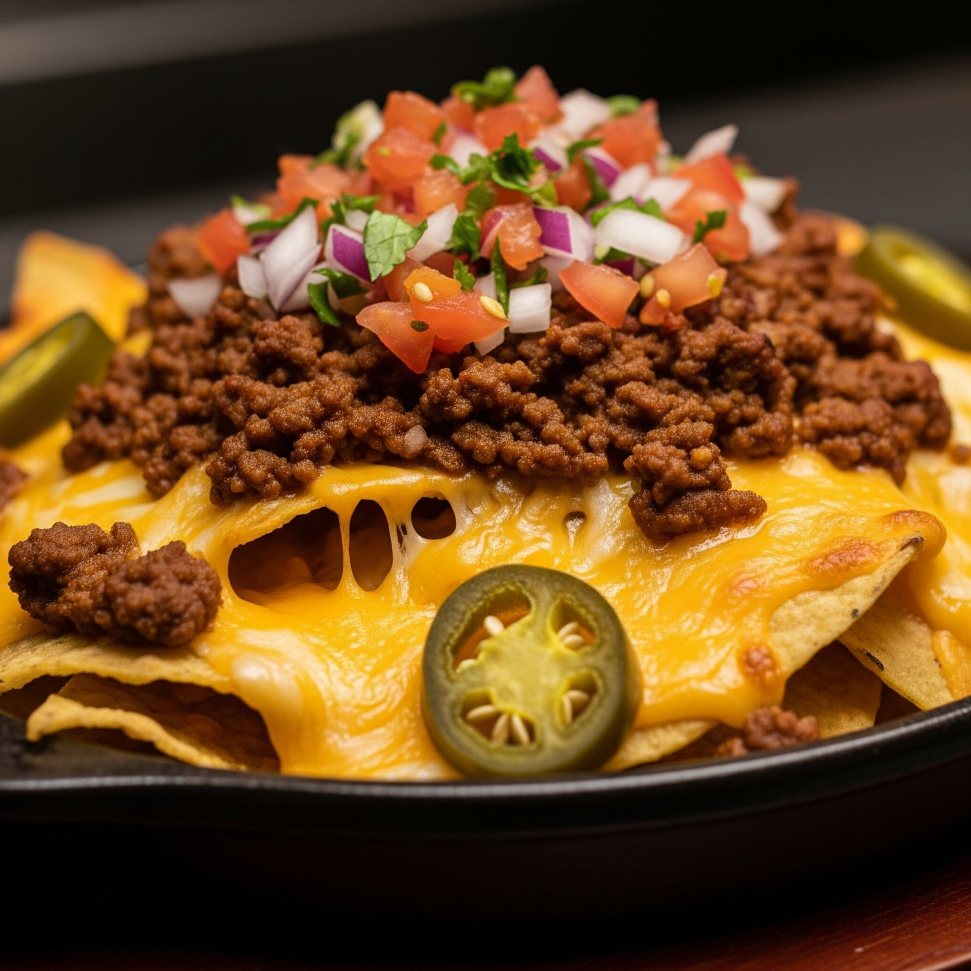 Zapečené nachos s hovězím masem