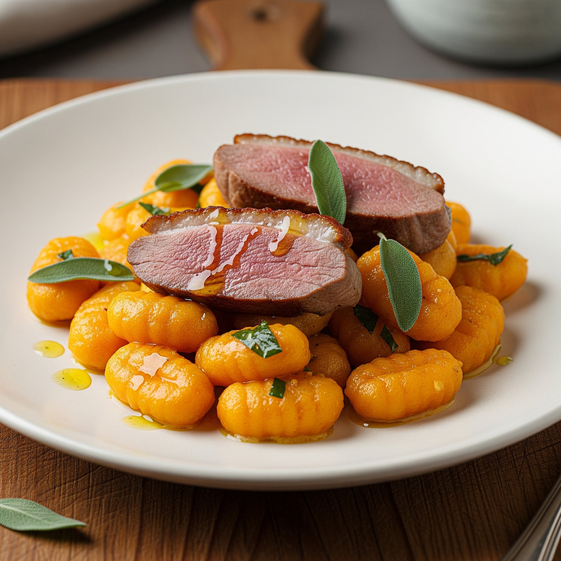 Dýňové gnocchi s krůtím masem